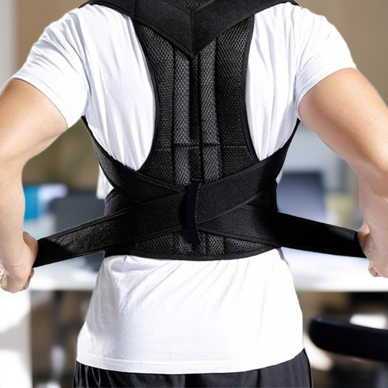 Person wearing the Upright posture corrector at the office