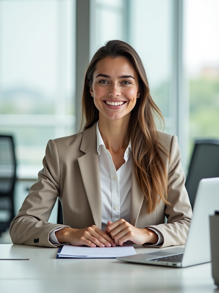 Confident, pain-free posture at a desk